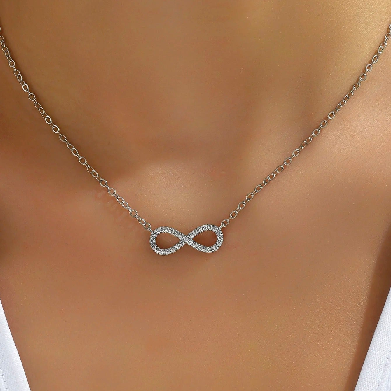 Sierra Zircon Infinity Necklace