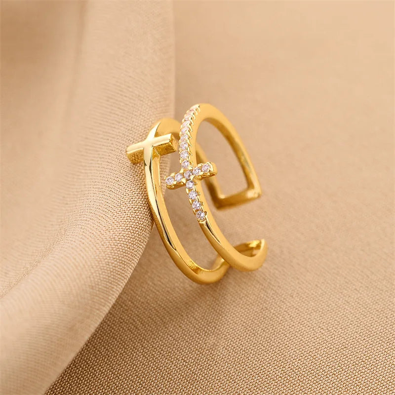 Azaelia Dual Stack Rhinestone Ring