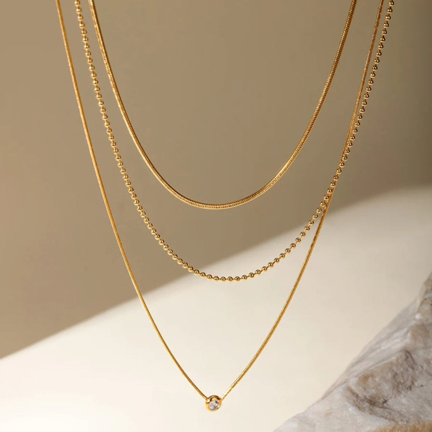 Dahlia Layered Rhinestone Necklace