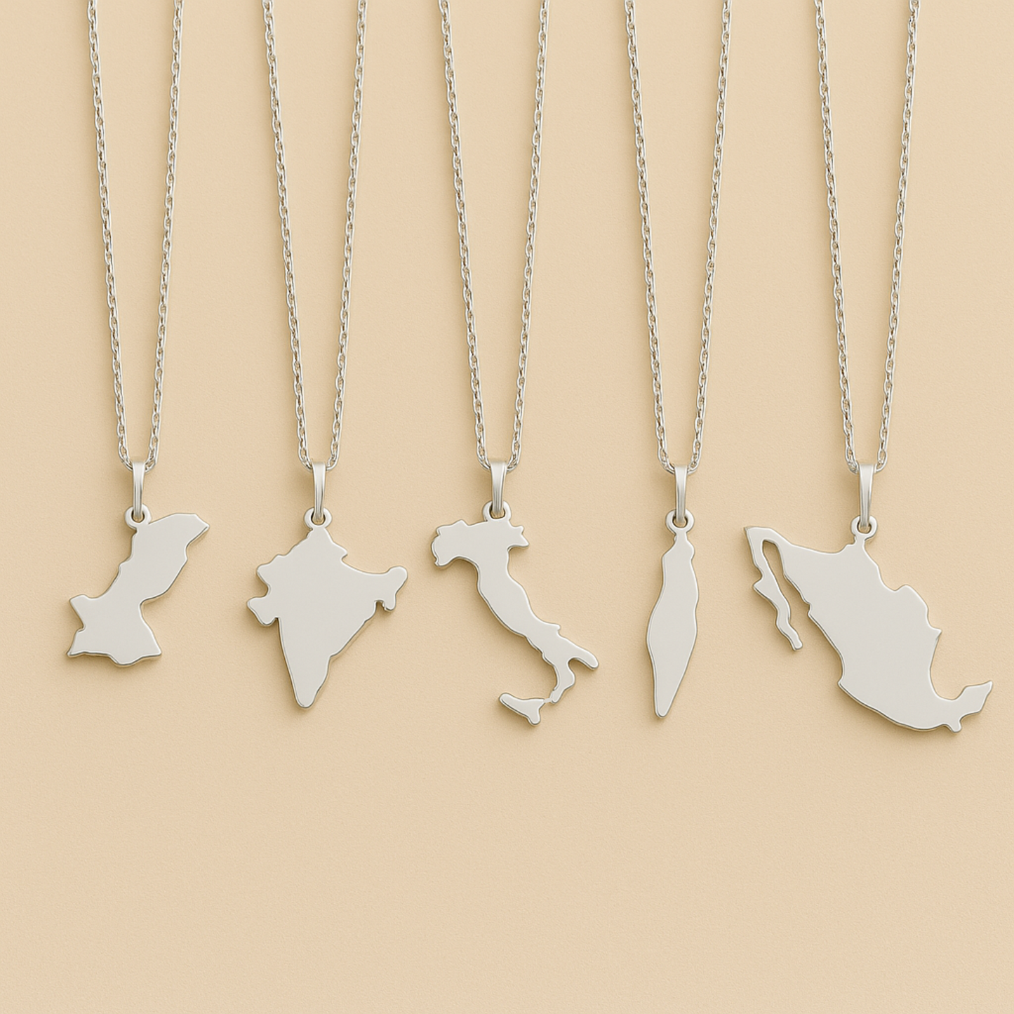 Country Map Necklace