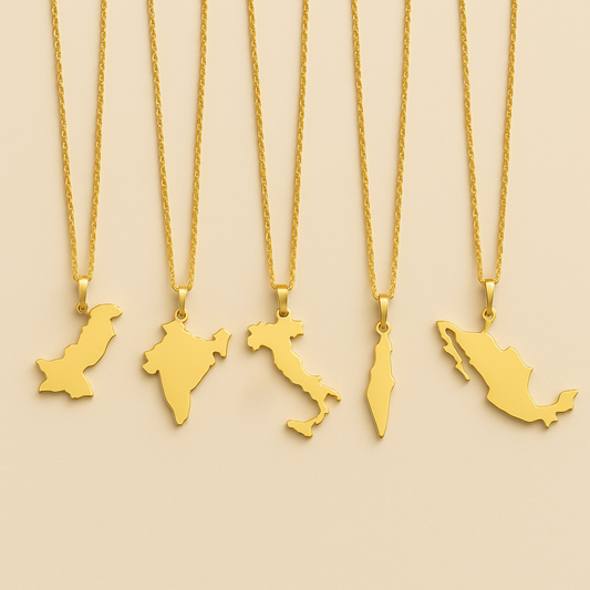 Country Map Necklace