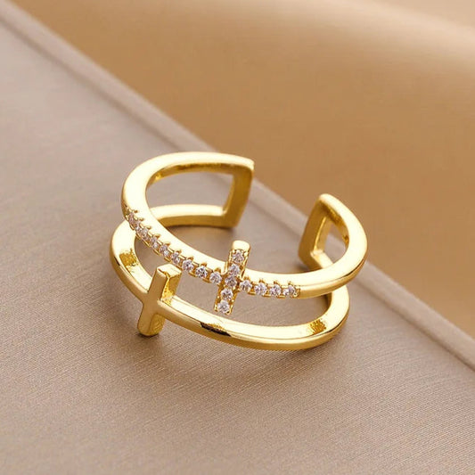 Azaelia Dual Stack Rhinestone Ring